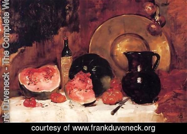 Frank Duveneck - Still Life with Watermelon