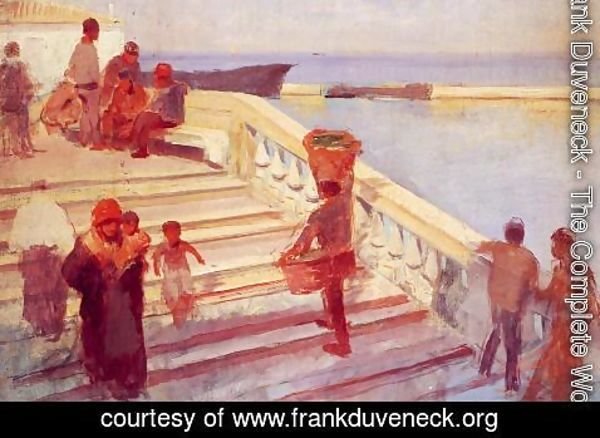 Frank Duveneck - Figures on Venetian Steps